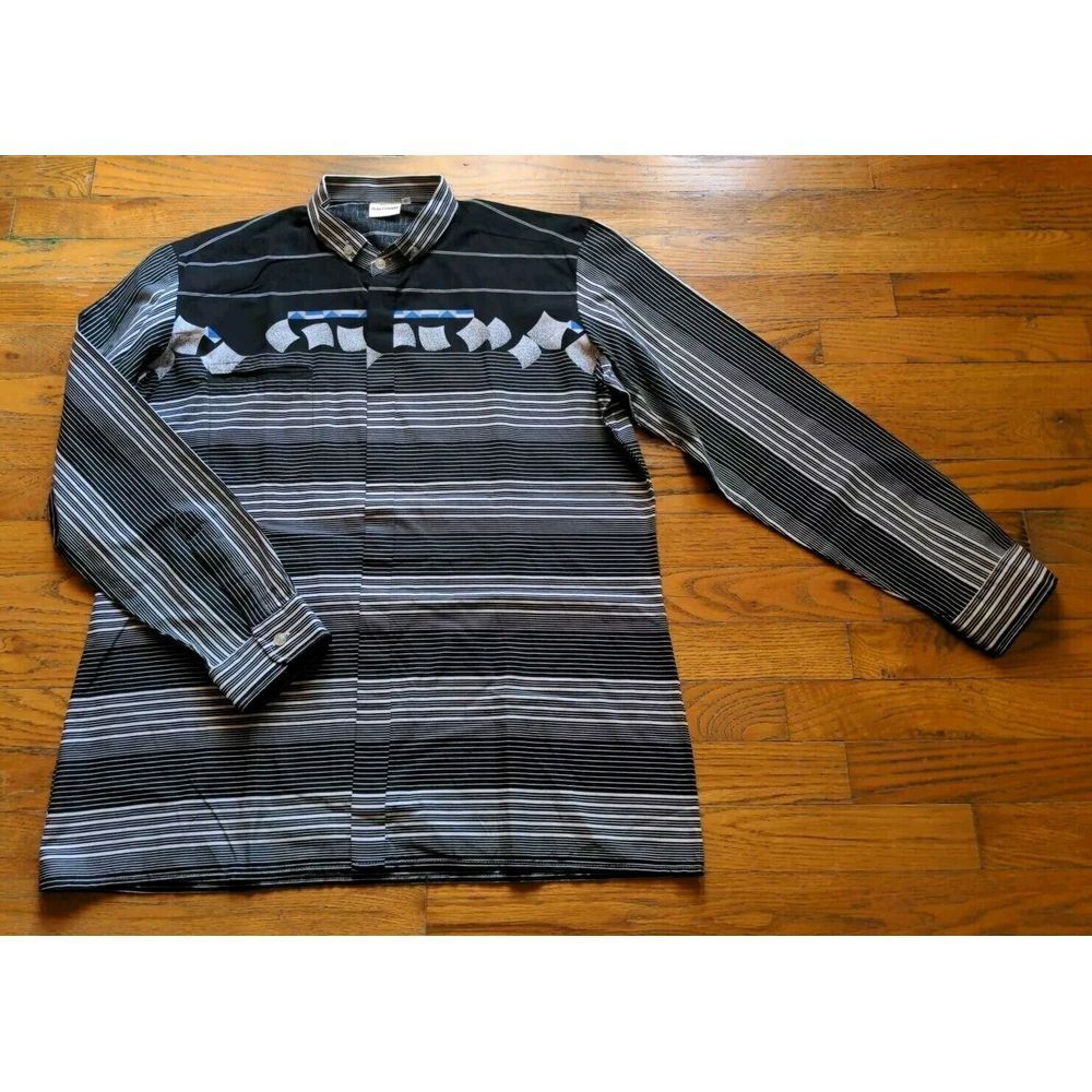 Ackermann Button Up Shirt Vintage Single Stitch Concealed Button Band Size 41‎